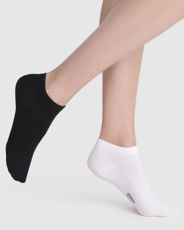 Pack of 2 Cotton Ankle Socks in Black and White sold by La SENZA