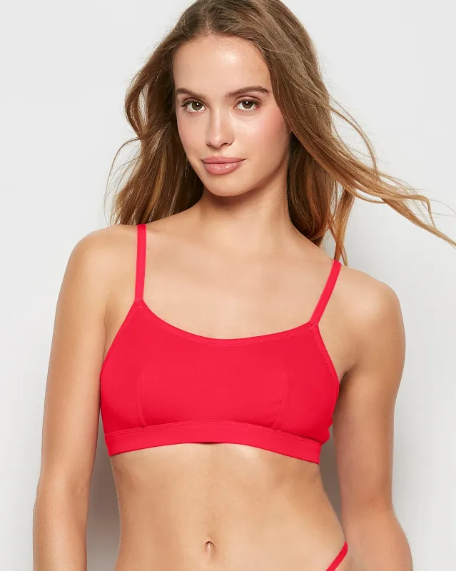 Cotton Scoop Bralette in Tart Berry sold by La SENZA