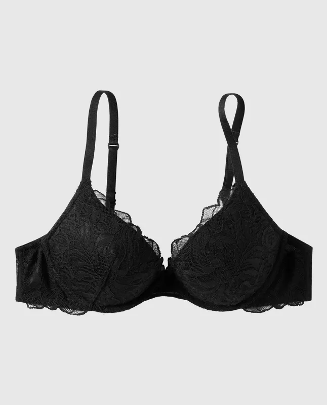 Push Up Plunge Bra with Lace Overlay sold by La SENZA