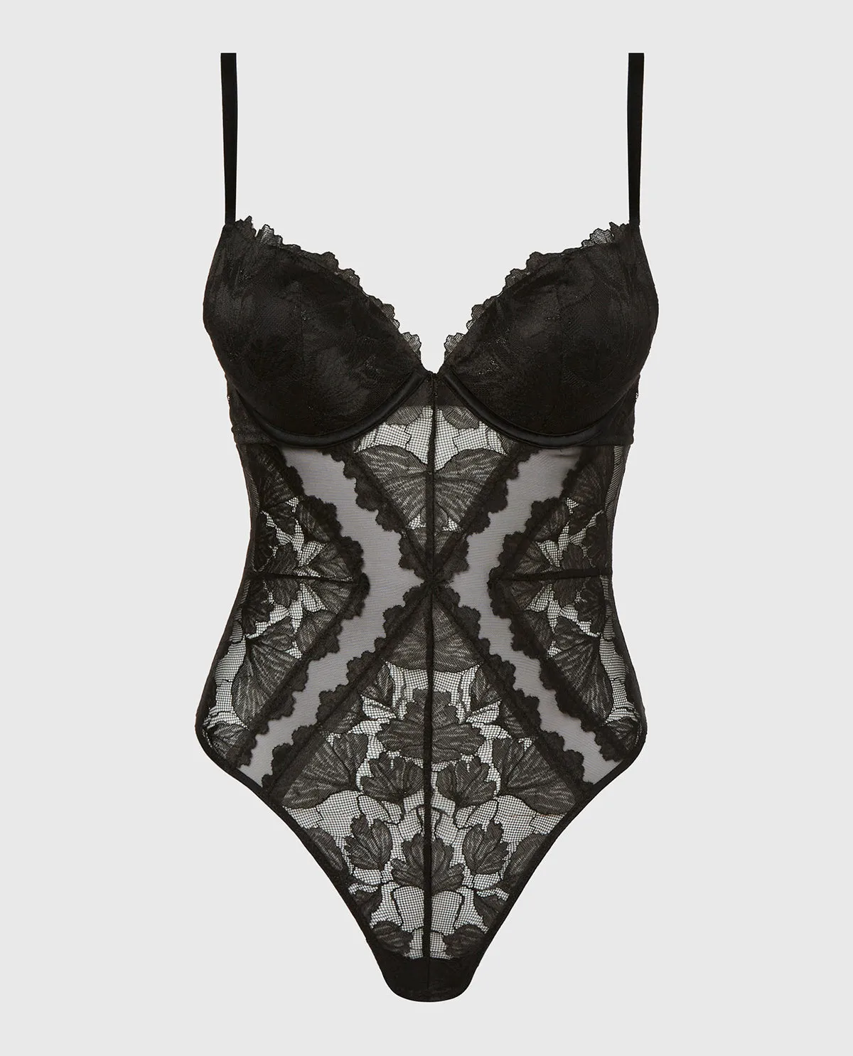 Longlines Bodysuit in Tuxedo Black sold by La SENZA