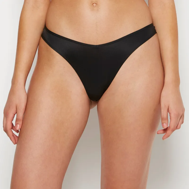 Diva Thong Panty in Tuxedo Black sold by La SENZA