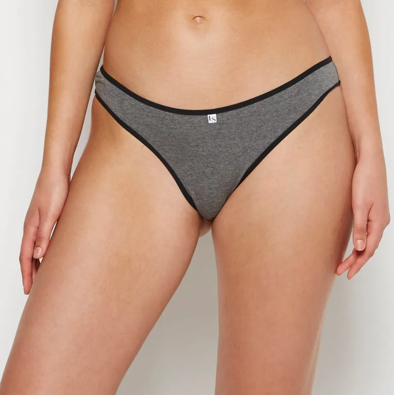 Thong Panty in Tuxedo Heather sold by La SENZA