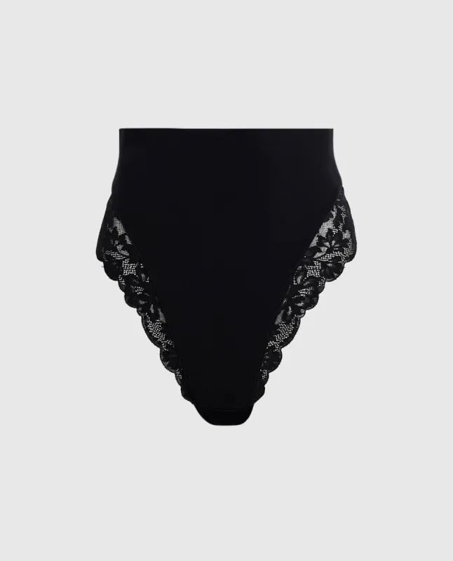 High Waist Smoothing Cheeky Panty in Black sold by La SENZA