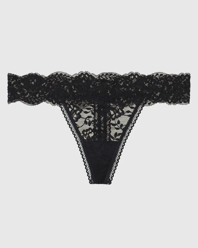 Thong Panty in Tuxedo Black sold by La SENZA