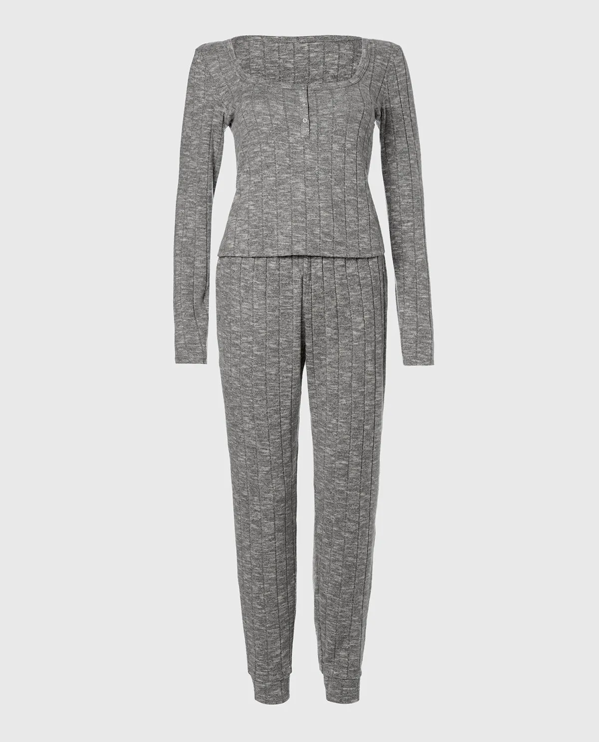 PJ Set with LS Logo Patch in Light Grey Cozy sold by La SENZA product image thumbnail 2