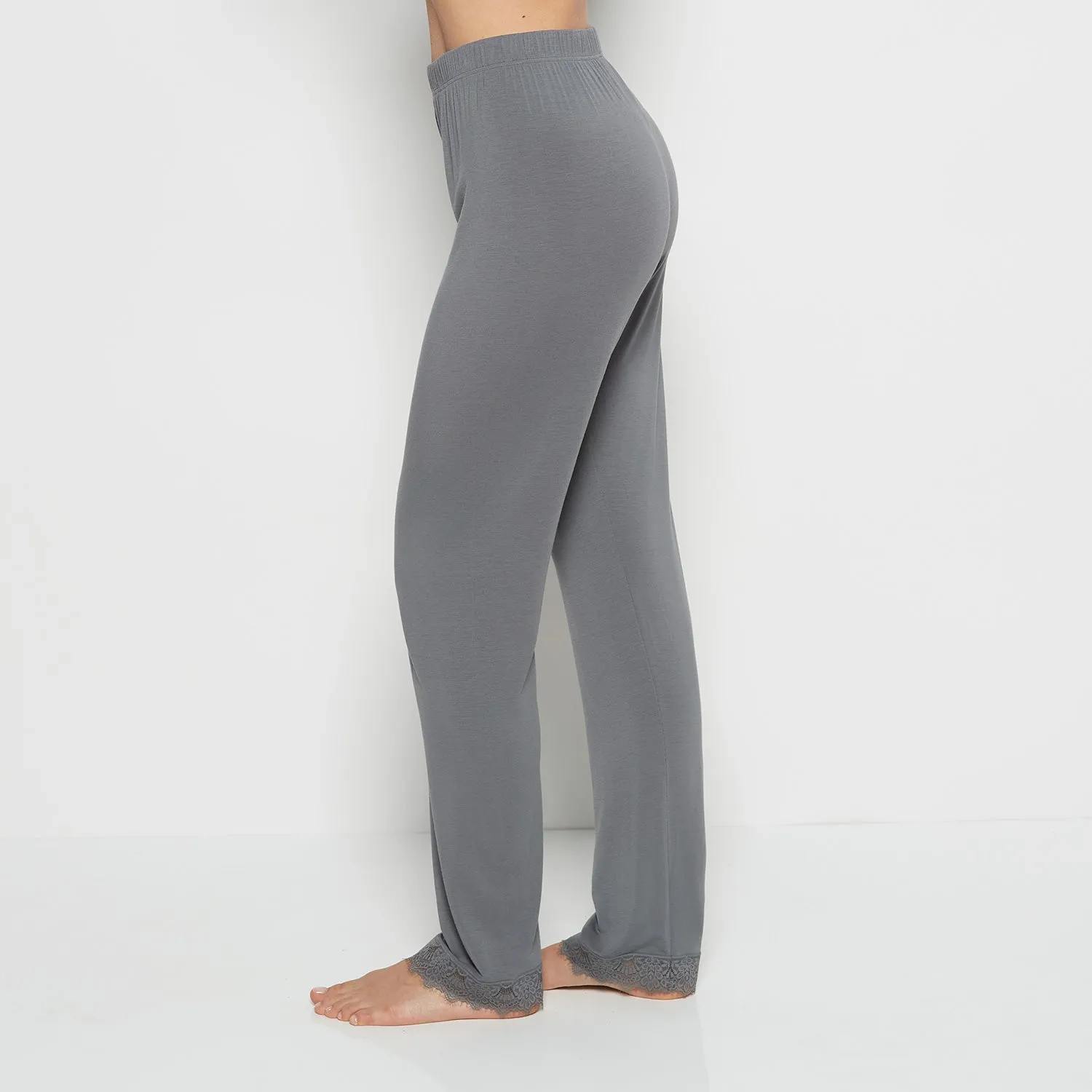 Modal with Lace Trim Sleep Set in Smoked Pearl sold by La SENZA product image thumbnail 4