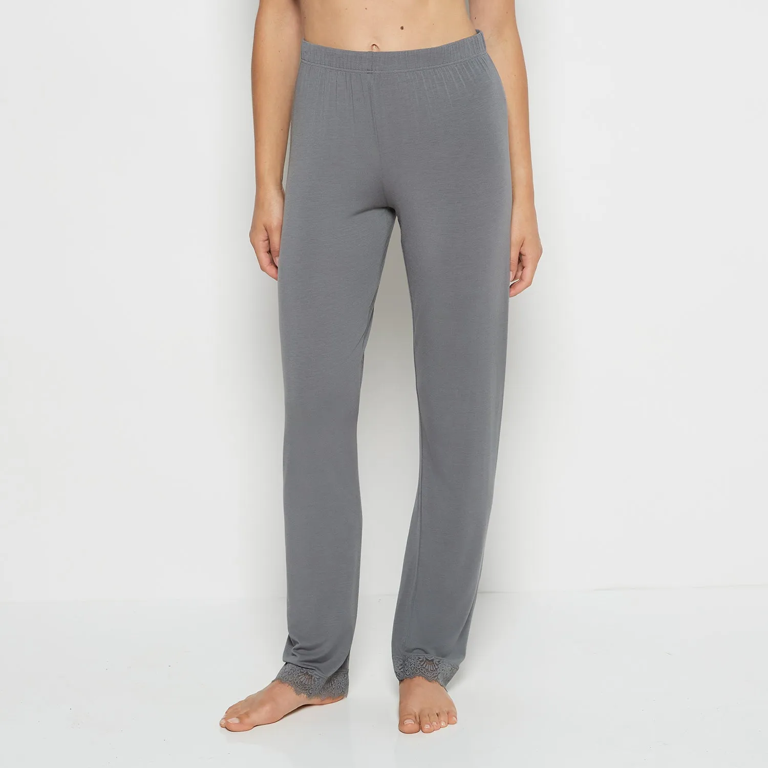 Modal with Lace Trim Sleep Set in Smoked Pearl sold by La SENZA product image thumbnail 2