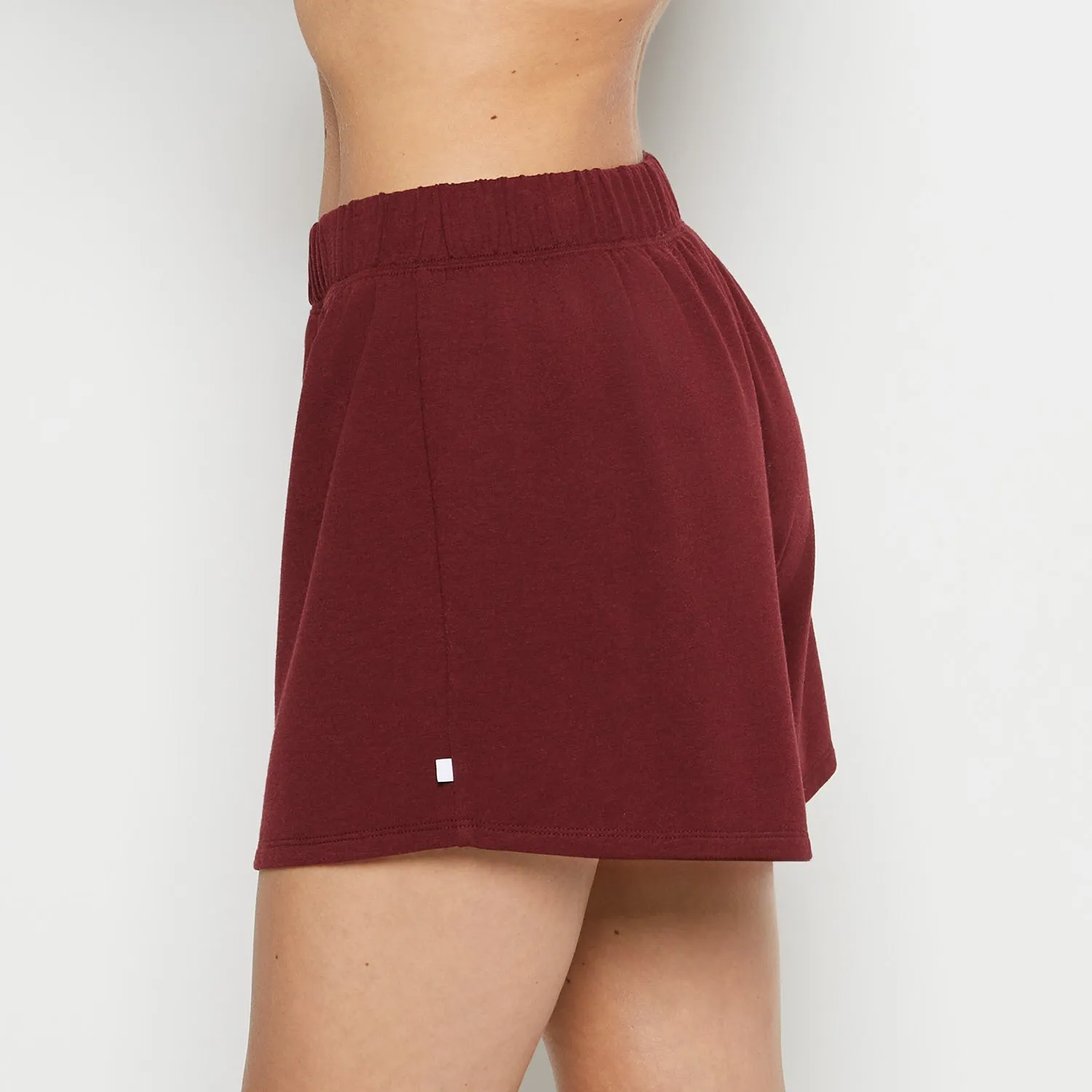 French Terry Sleep Short in Russian Ruby Heather sold by La SENZA