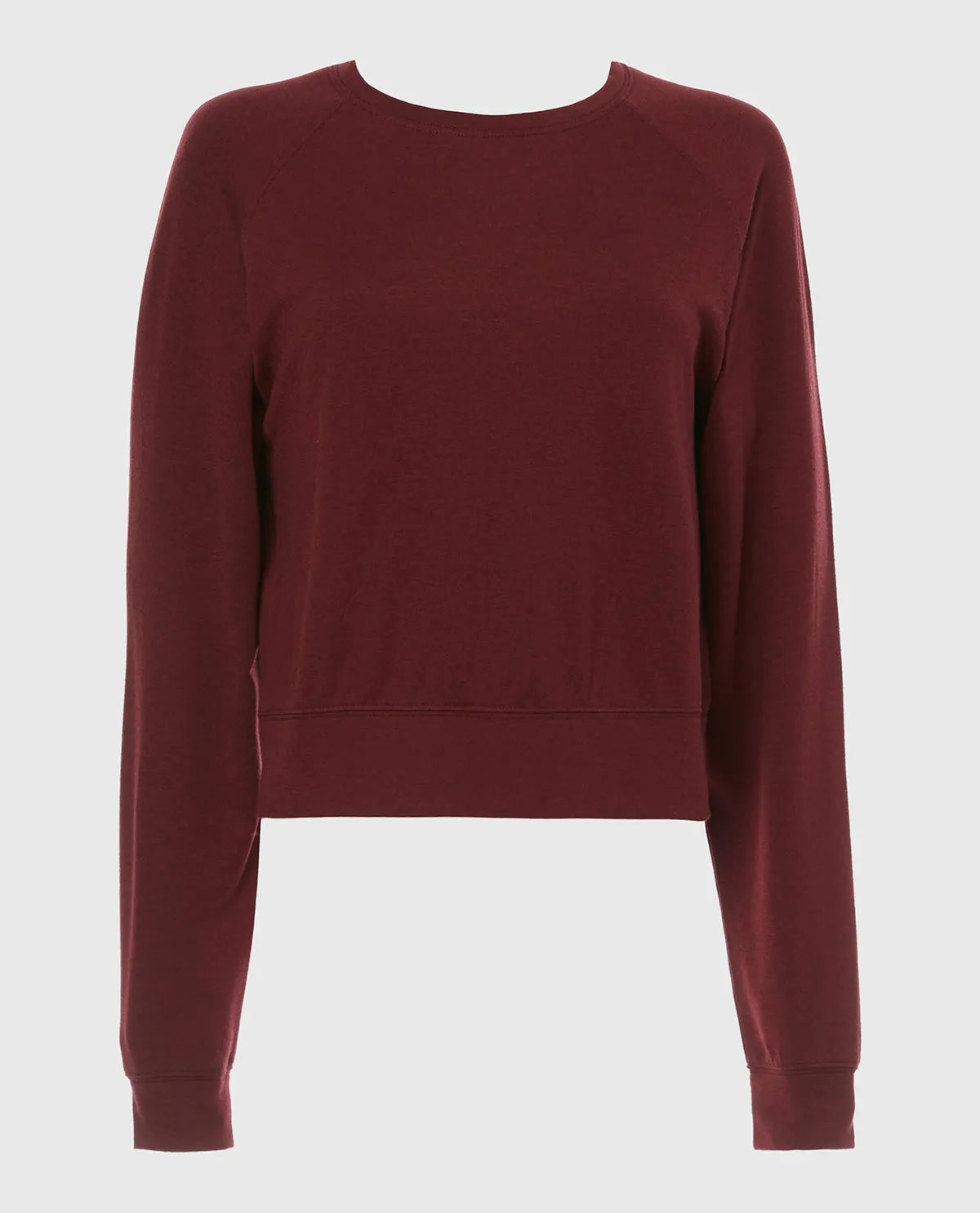 French Terry Crew Neck Sleep Top in Russian Ruby Heather sold by La SENZA