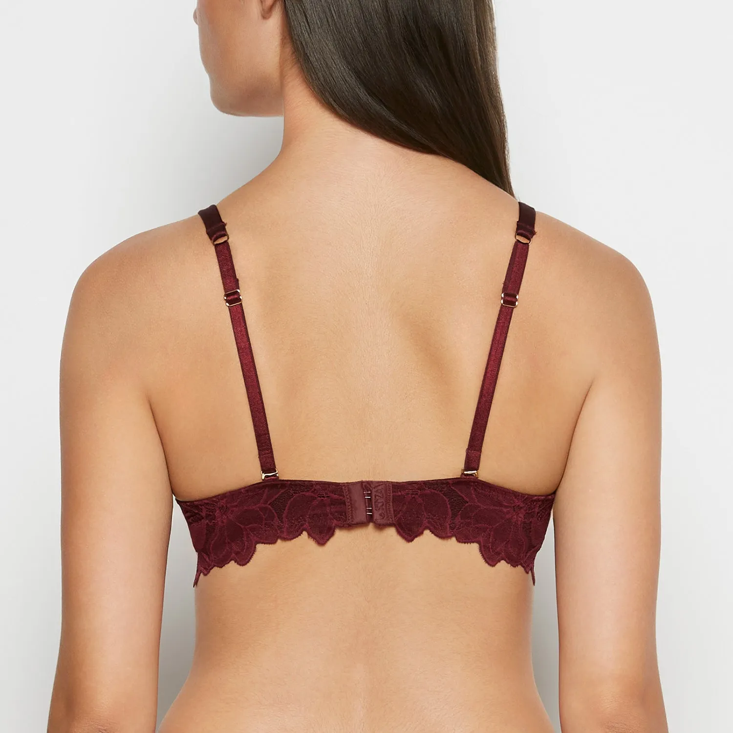 Lightly Lined Micro Cup Reverie Bra with Lace Wing in Russian Ruby sold by La SENZA product image thumbnail 3