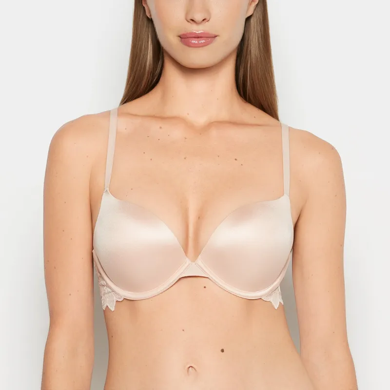 Micro cup push up bra with Reverie Lace Wing in Cameo Rose sold by La SENZA