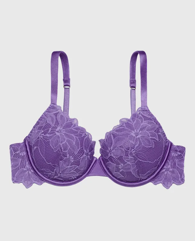 Lightly lined Full Coverage All Over Reverie Lace Bra in Purple Opulence sold by La SENZA