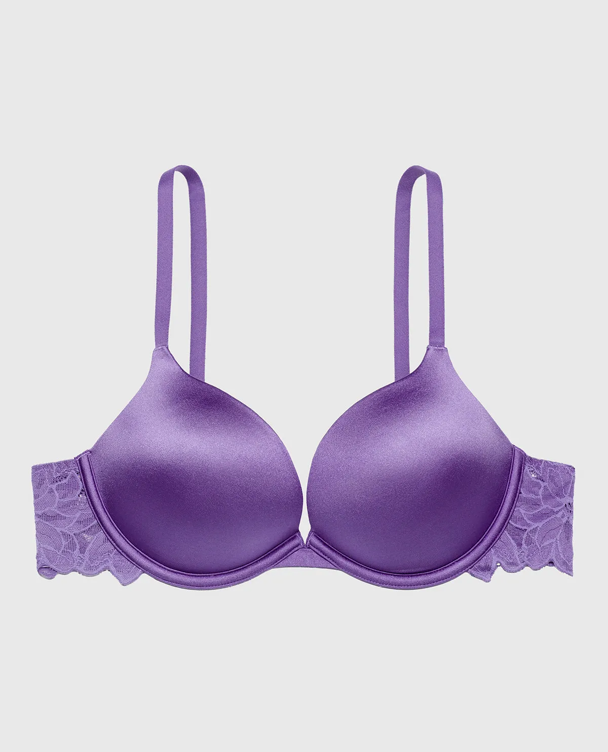 Micro cup push up bra with Reverie Lace Wing in Purple Opulence sold by La SENZA
