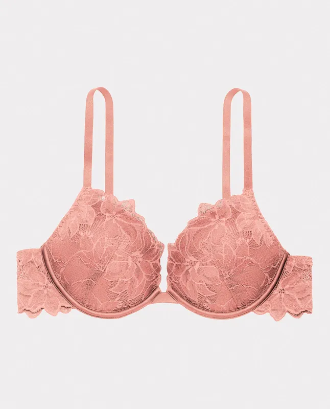 Push Up Bra with all over Reverie Lace in Old Rose sold by La SENZA