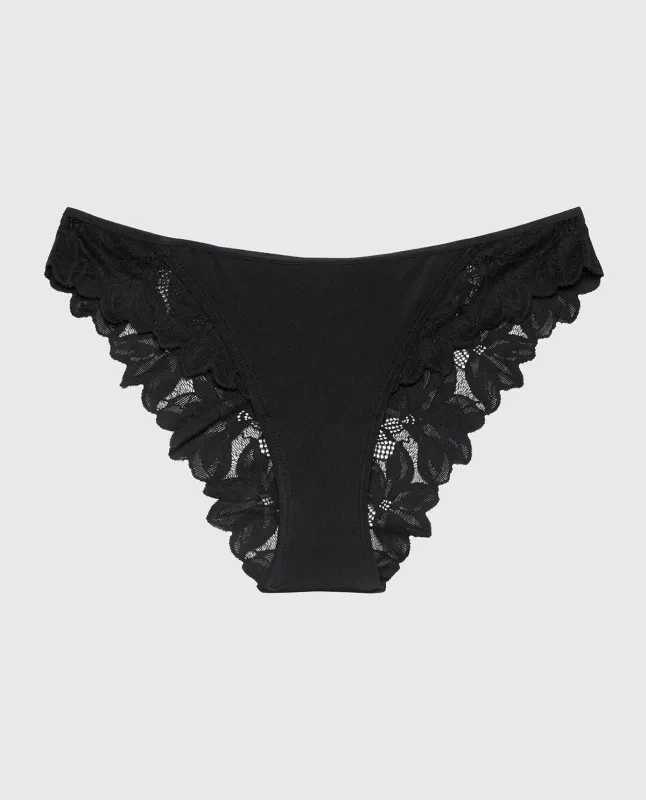 Diva Mini Cheeky Panty in Tuxedo Black sold by La SENZA
