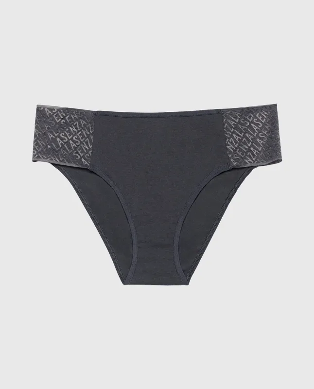 Bikini Panty with Logo in Ebony sold by La SENZA