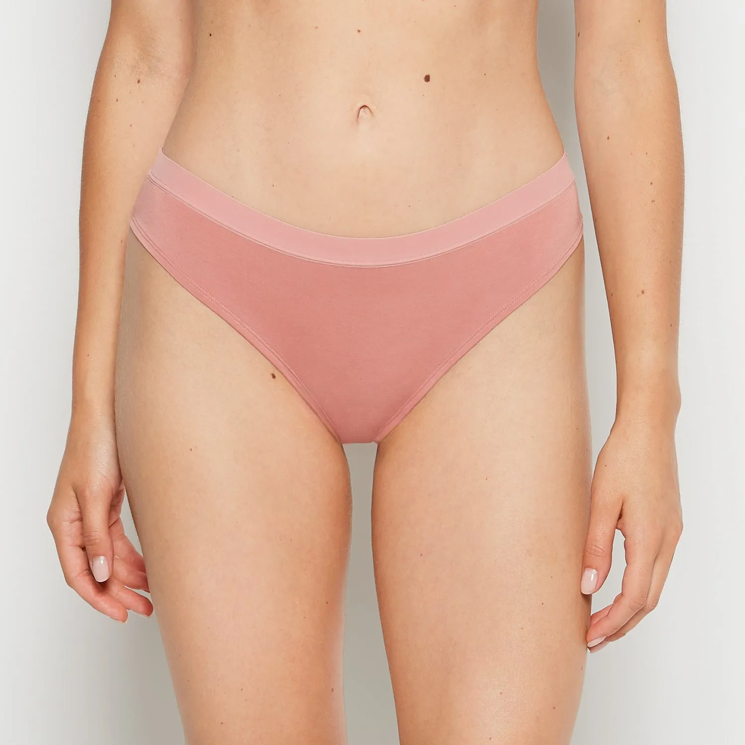 Thong Panty With Vanishing Trim in Old Rose sold by La SENZA