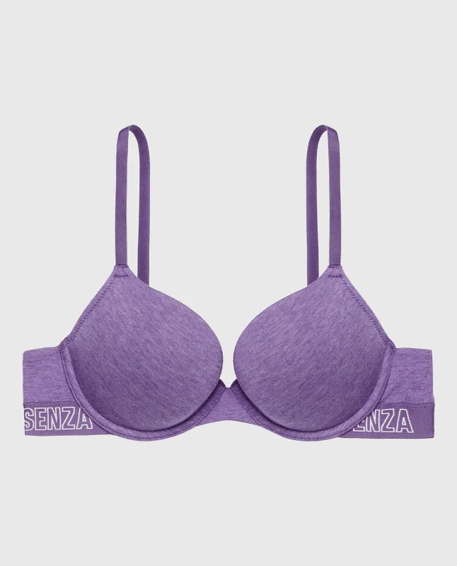 Smooth Lightly Lined Demi Bra in Purple Opulence Heather sold by La SENZA