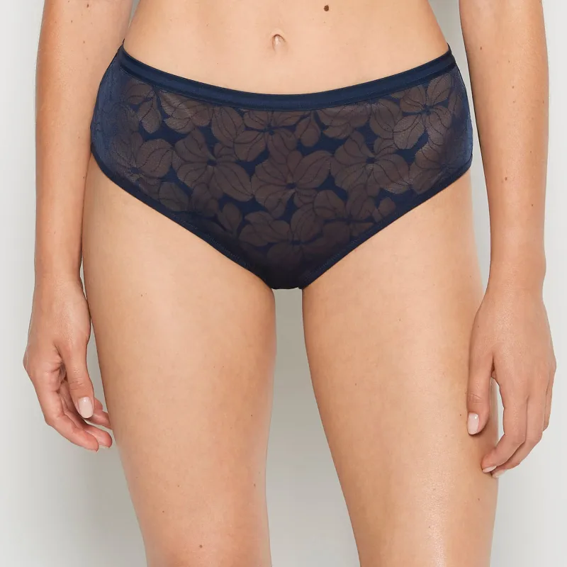 High-Waisted Lined Brief in Navy sold by La SENZA