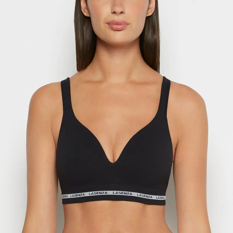 Seamless Triangle Padded Bra in Tuxedo Black sold by La SENZA