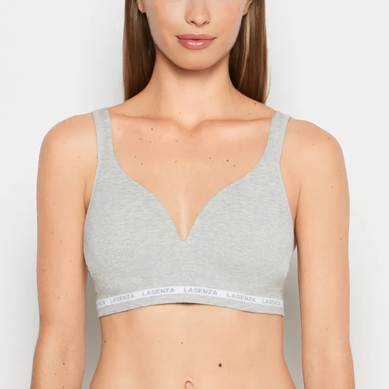 Seamless Triangle Padded Bra in Heather Grey sold by La SENZA
