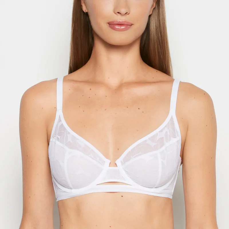 Unlined Wired Triangle Bralette in Powdered Sugar sold by La SENZA