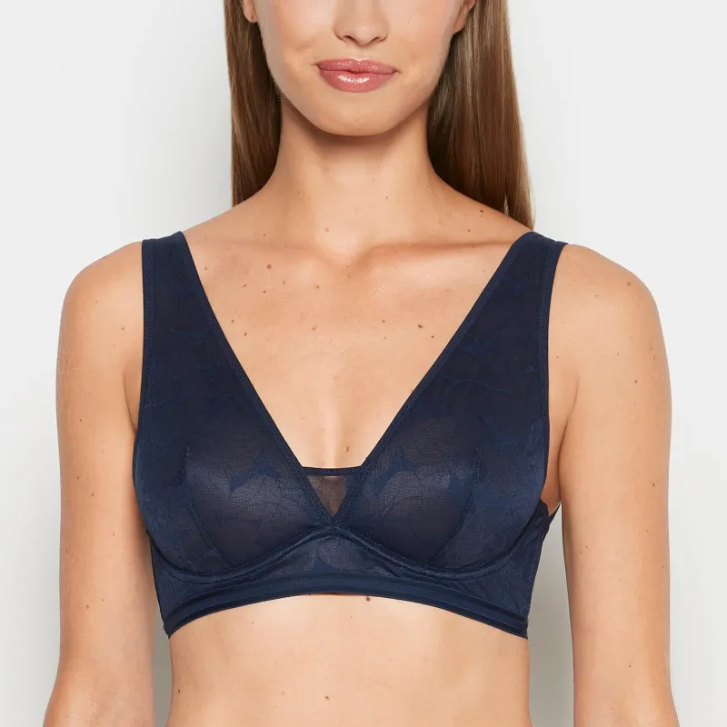 Lined Wired Triangle Bralette in Navy sold by La SENZA