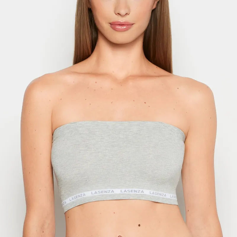 Seamless Bandeau in Heather Grey sold by La SENZA