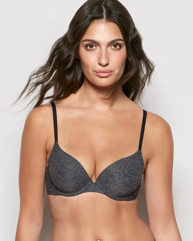 Smooth Comfort Lightly Lined Demi Bra in Tuxedo Black sold by La SENZA