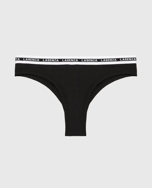 Icons Thong Panty in Tuxedo Black sold by La SENZA