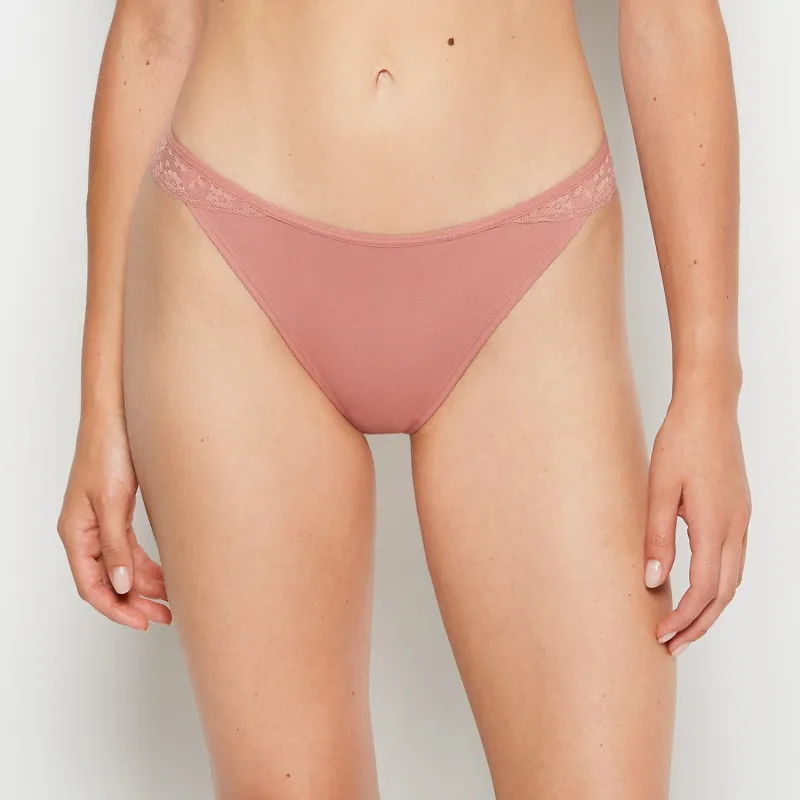 Cheeky Panty With Lace Trim in Old Rose sold by La SENZA