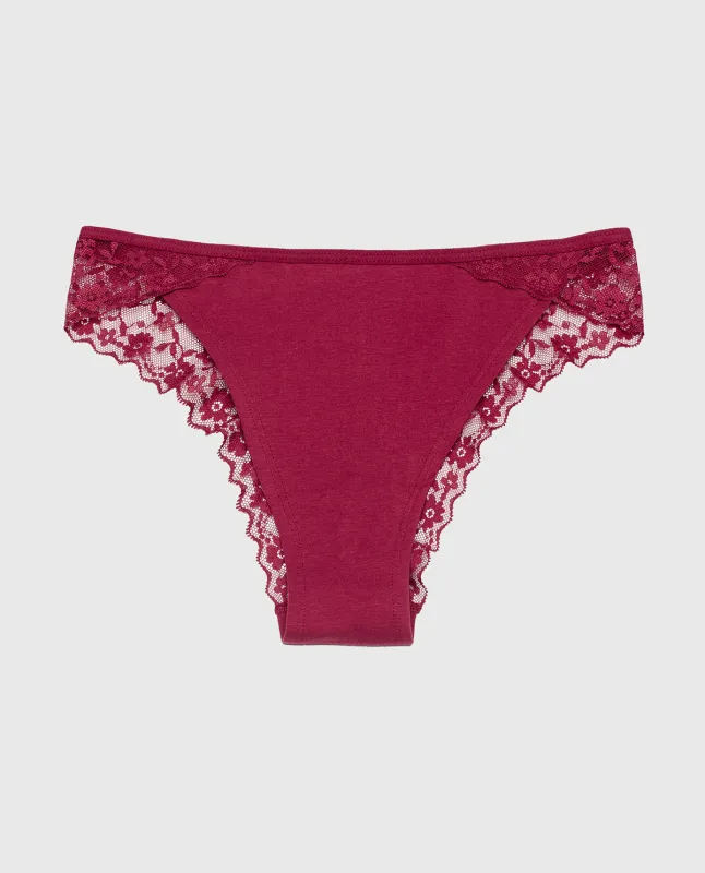 Cheeky Panty With Lace Trim in Beaujolais sold by La SENZA