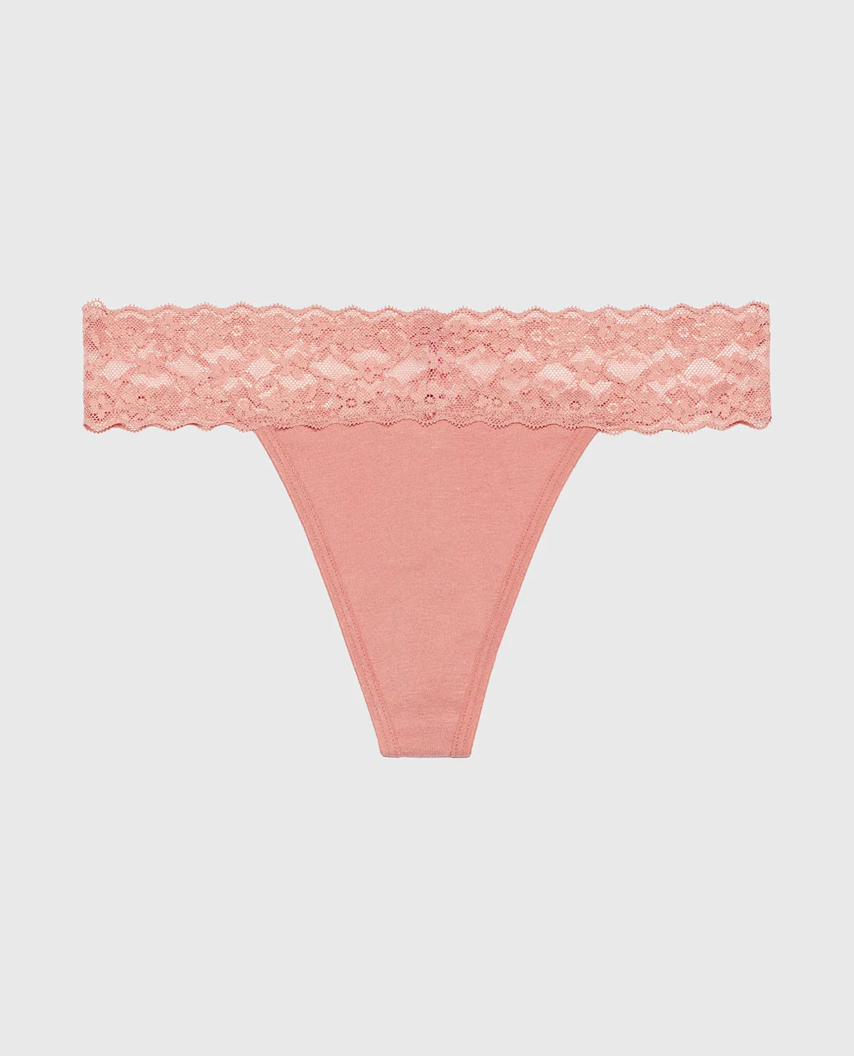 Thong Panty With Lace Trim in Old Rose sold by La SENZA product image thumbnail 4