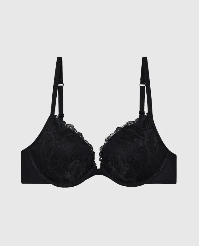 Push Up Plunge Bra in Tuxedo Black sold by La SENZA