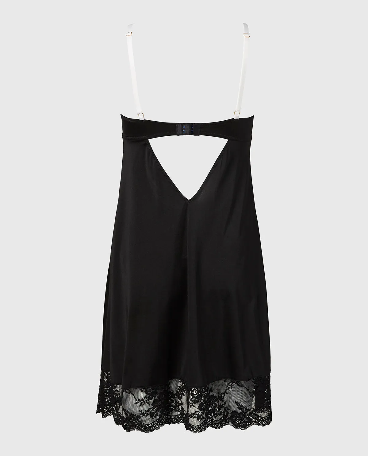 Satin Opulent Lace Slip in Tuxedo Black sold by La SENZA product image thumbnail 5