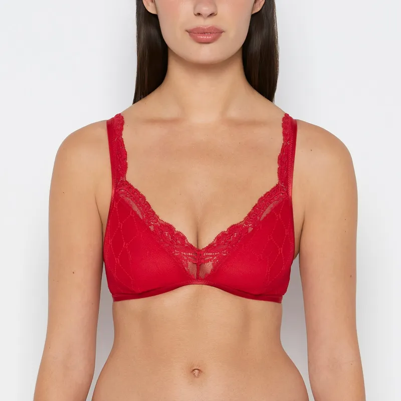 Mesh Demi Bra in Crimson sold by La SENZA