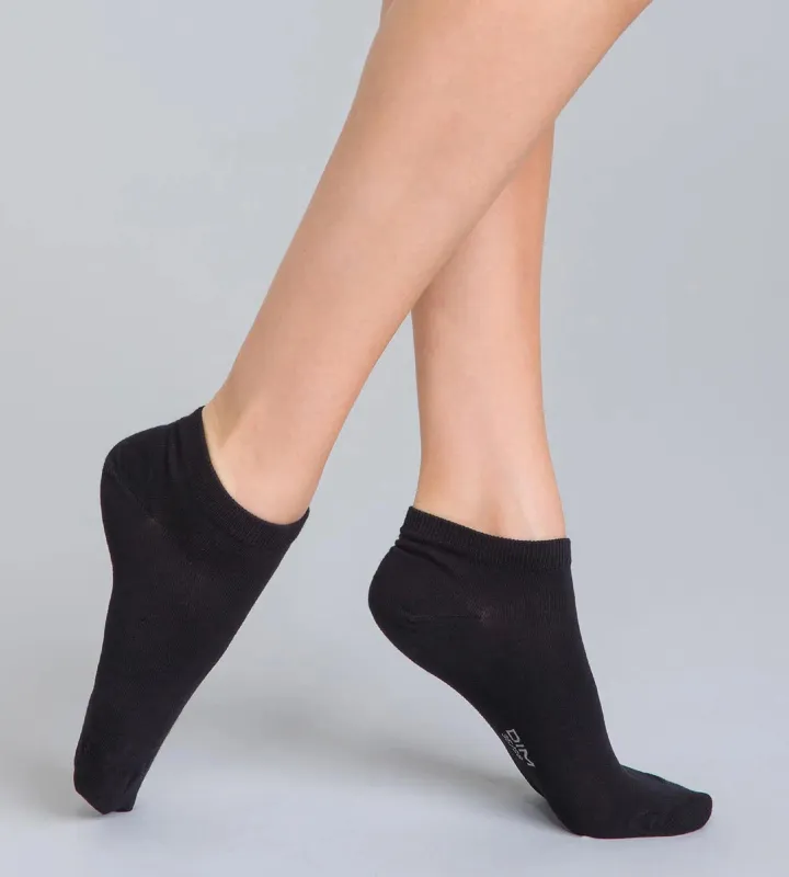 Cotton Low-Cut Socks in Tuxedo Black sold by La SENZA