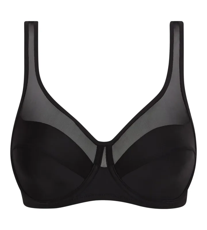 Generous Full Coverage Underwire Push-Up Bra in Tuxedo Black sold by La SENZA