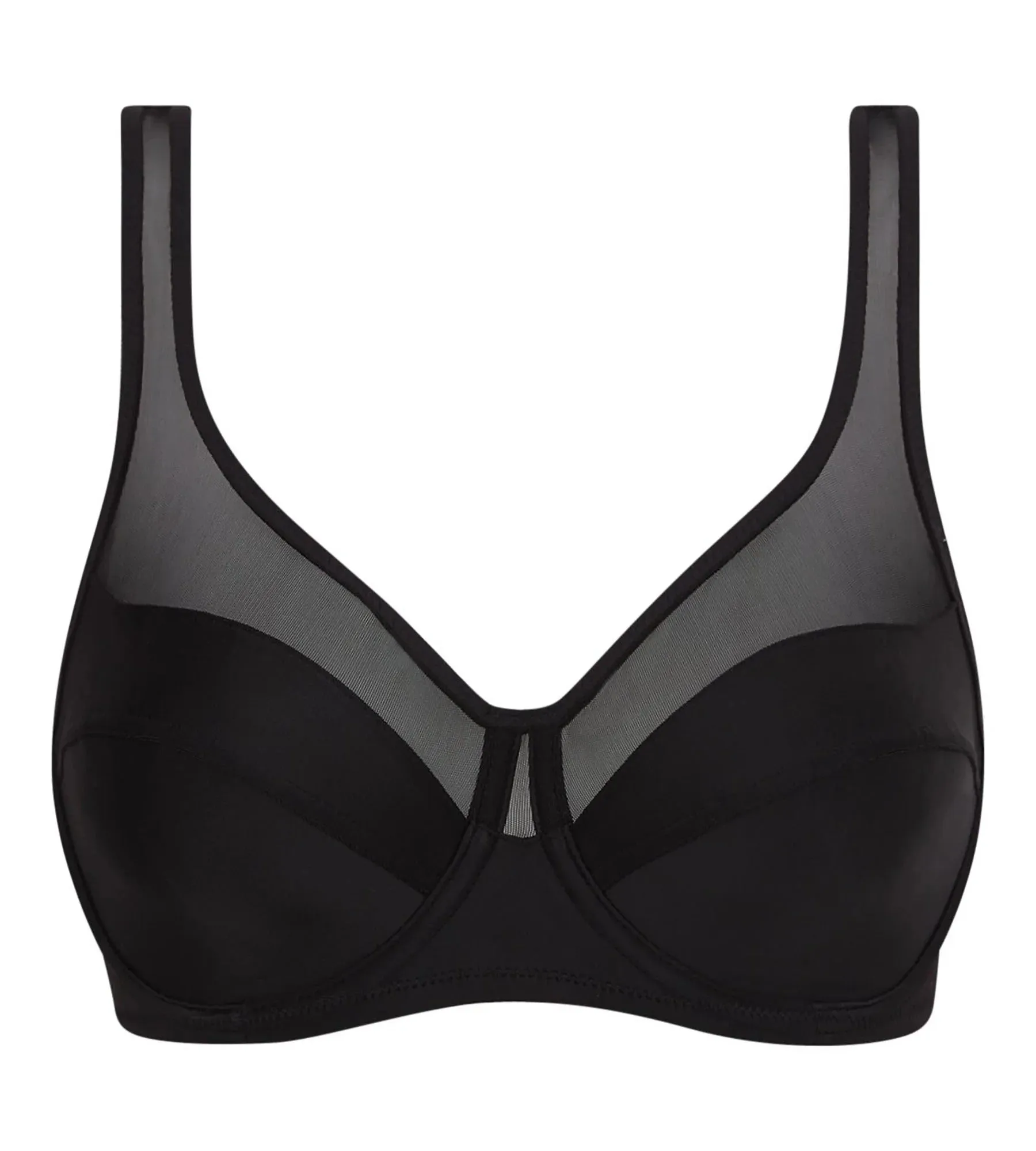 Generous Full Coverage Underwire Push-Up Bra in Tuxedo Black sold by La SENZA