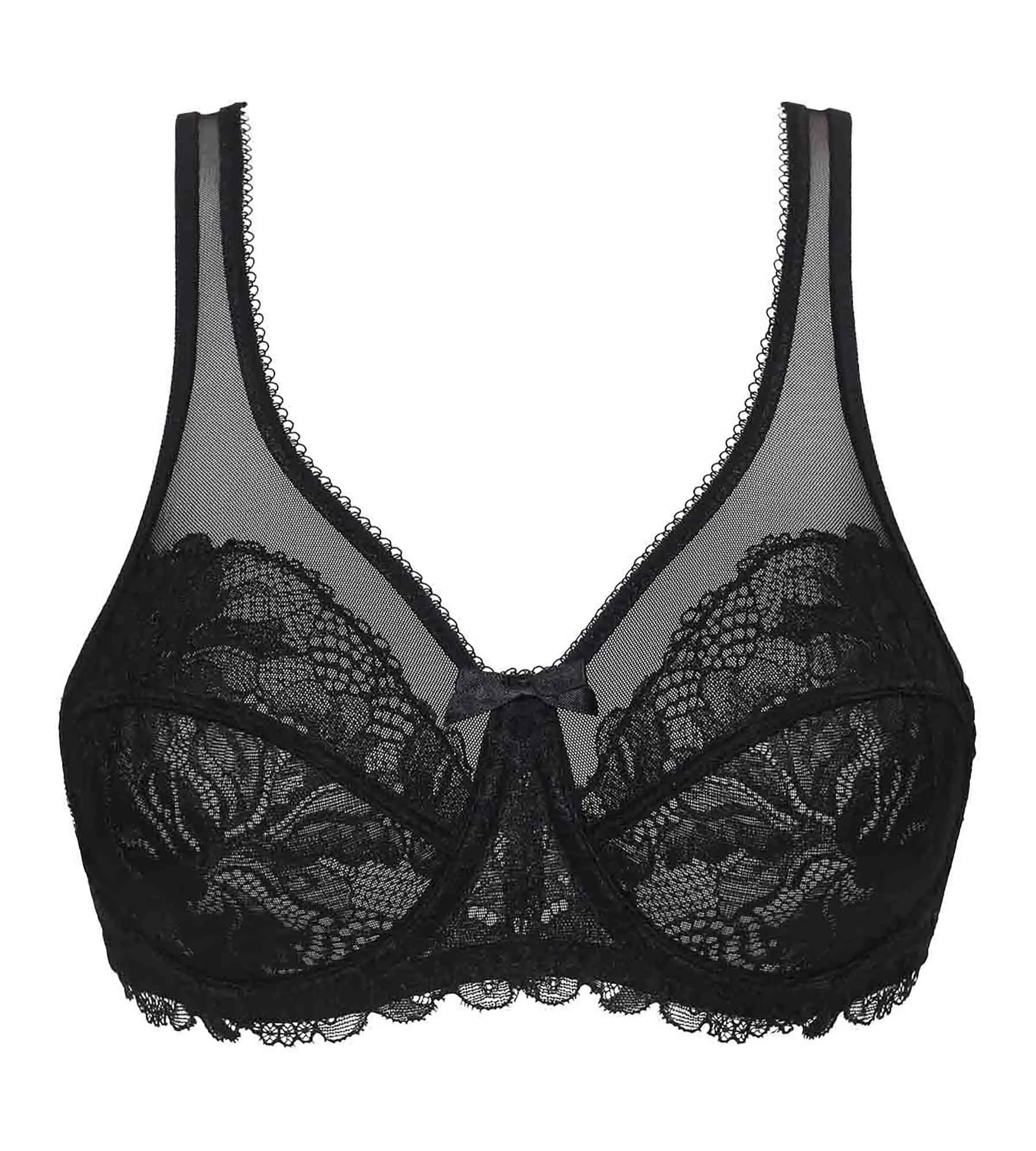 Generous Essential Lace Full Cup Bra in Tuxedo Black sold by La SENZA