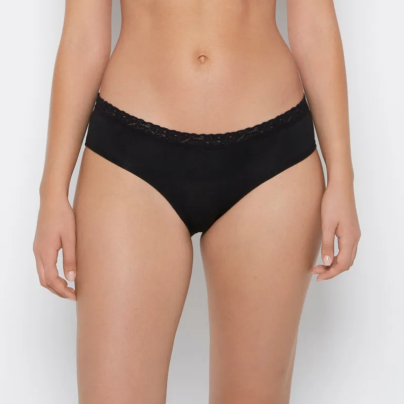 Cozy Trim Hipster Panty in Tuxedo Black sold by La SENZA