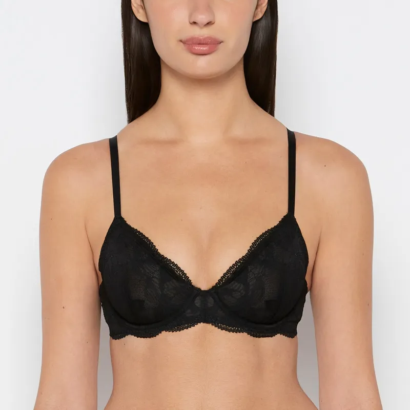 Charmed unlined demi bra in Tuxedo Black sold by La SENZA
