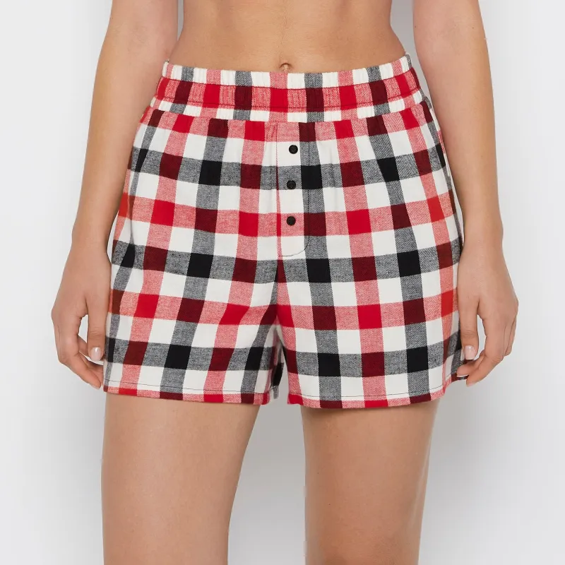Flannel Boxer Short in Winter Gingham sold by La SENZA
