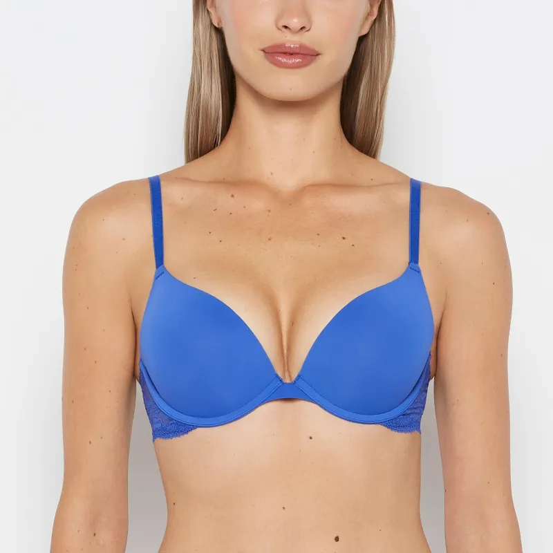 Charmed Micro Cup Bra with Lace Wing in Dazzling Blue sold by La SENZA