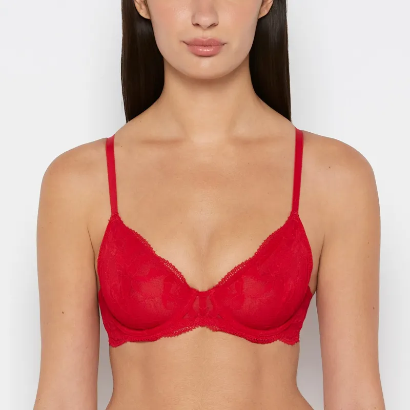 Charmed unlined demi bra in Crimson sold by La SENZA