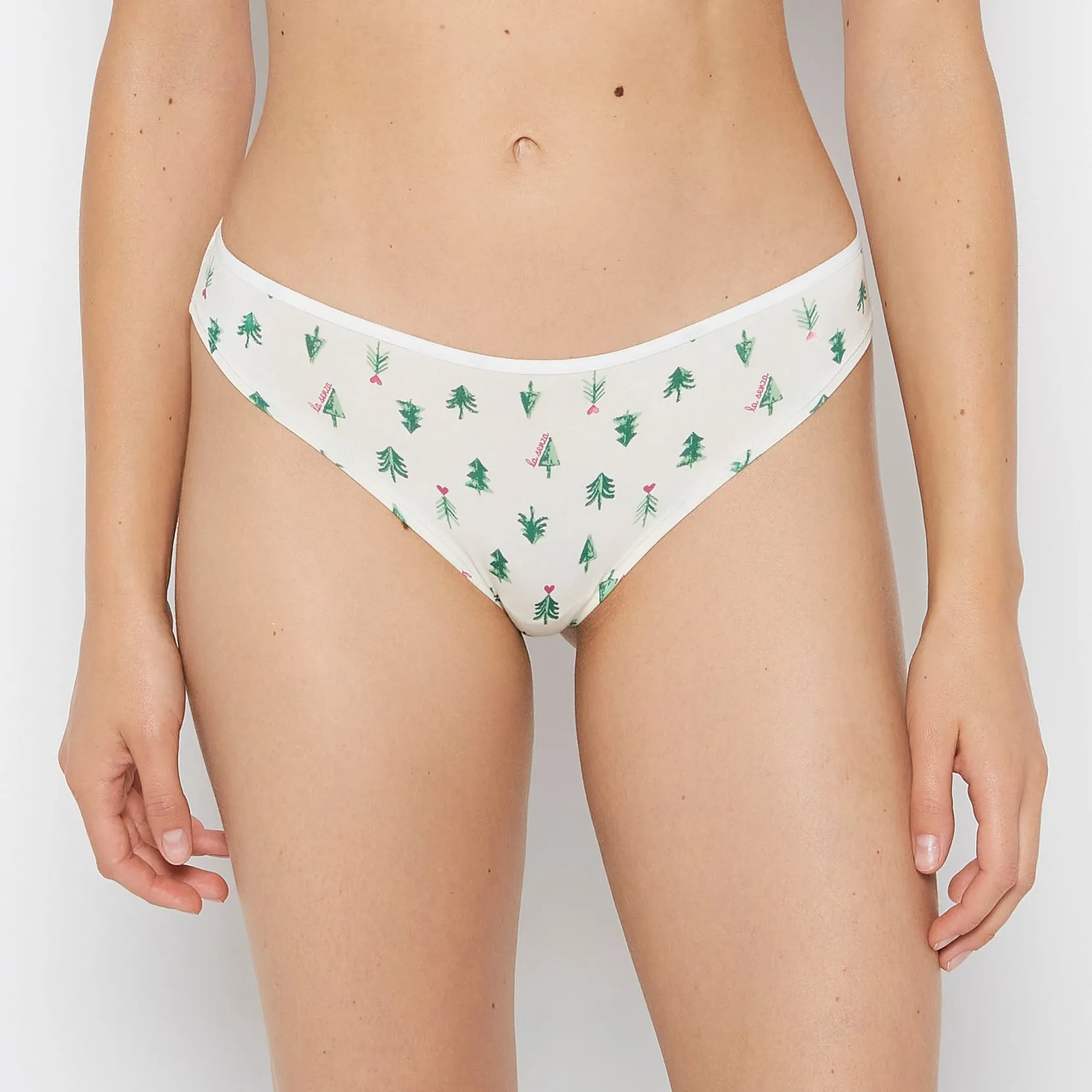 Ultrasoft Modal Cheeky Thong Panty in Tiny Soft Trees sold by La SENZA