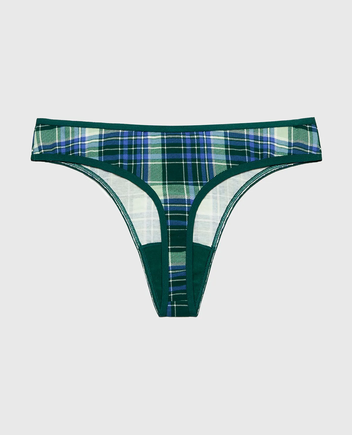 Cotton Thong Panty in Evergreen Plaid sold by La SENZA product image thumbnail 5