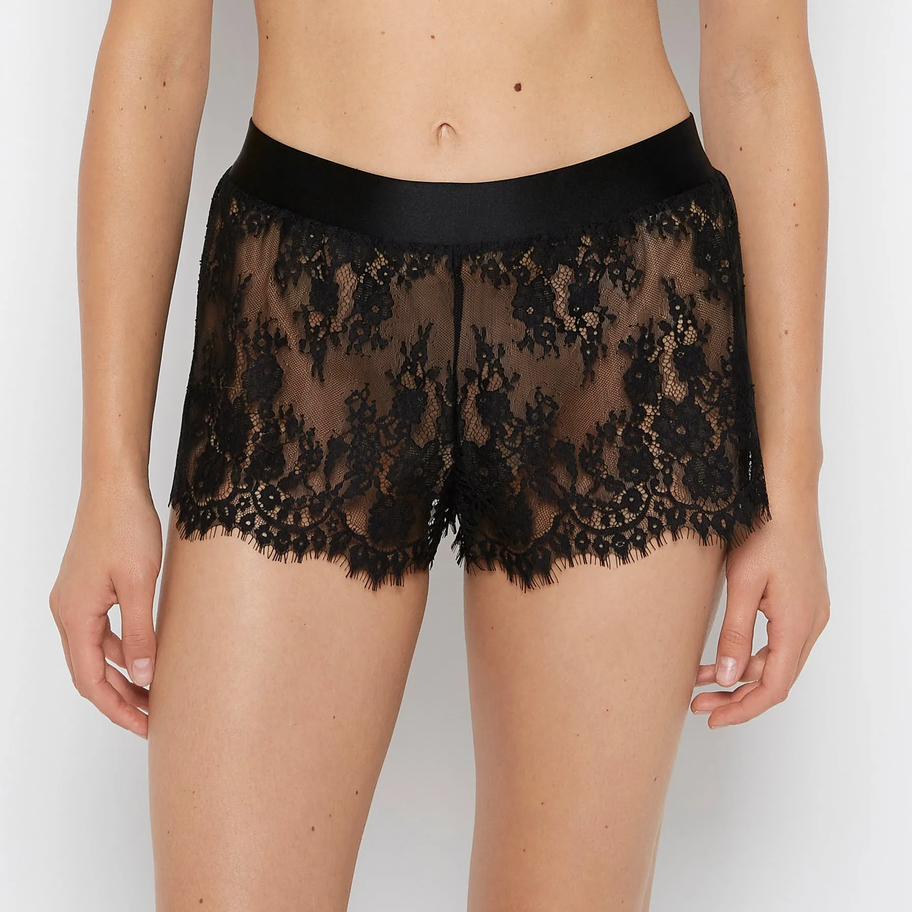 Lace Short in Tuxedo Black sold by La SENZA