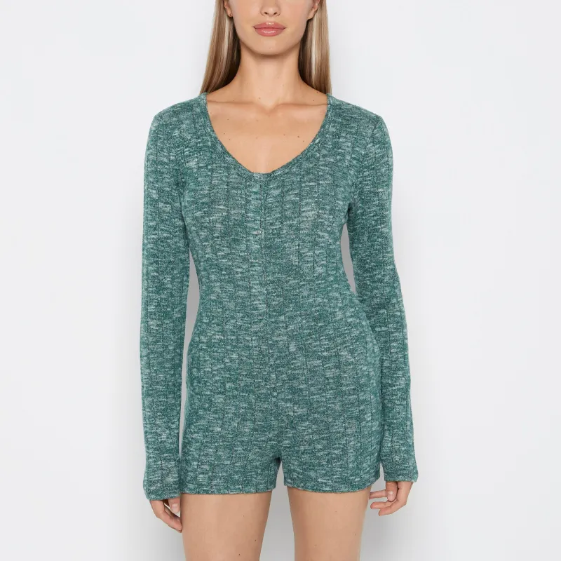 Placket Front Onsie in Emerald Green sold by La SENZA