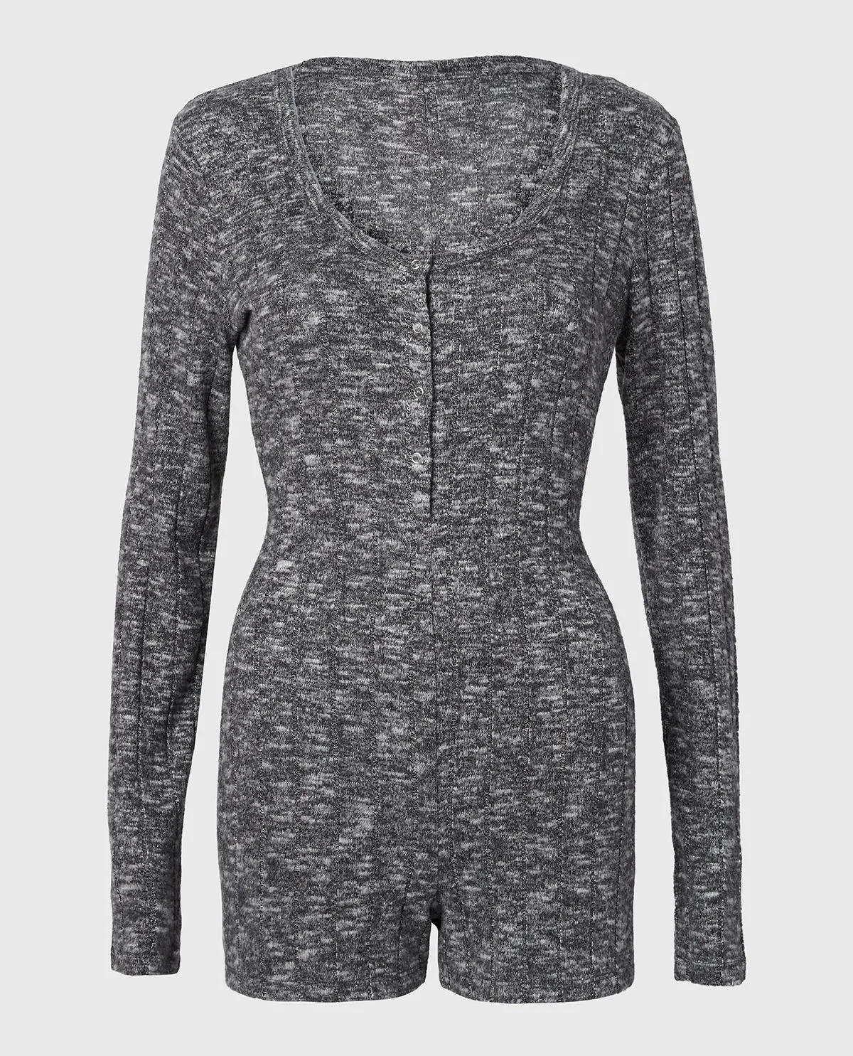 Placket Front Onsie in Tuxedo Black sold by La SENZA product image thumbnail 4